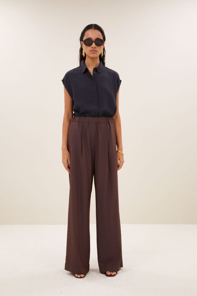 Celin tan stripe pants 5 bruin