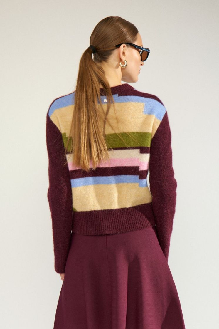 Nuriette Pixel Stripe pullover fig