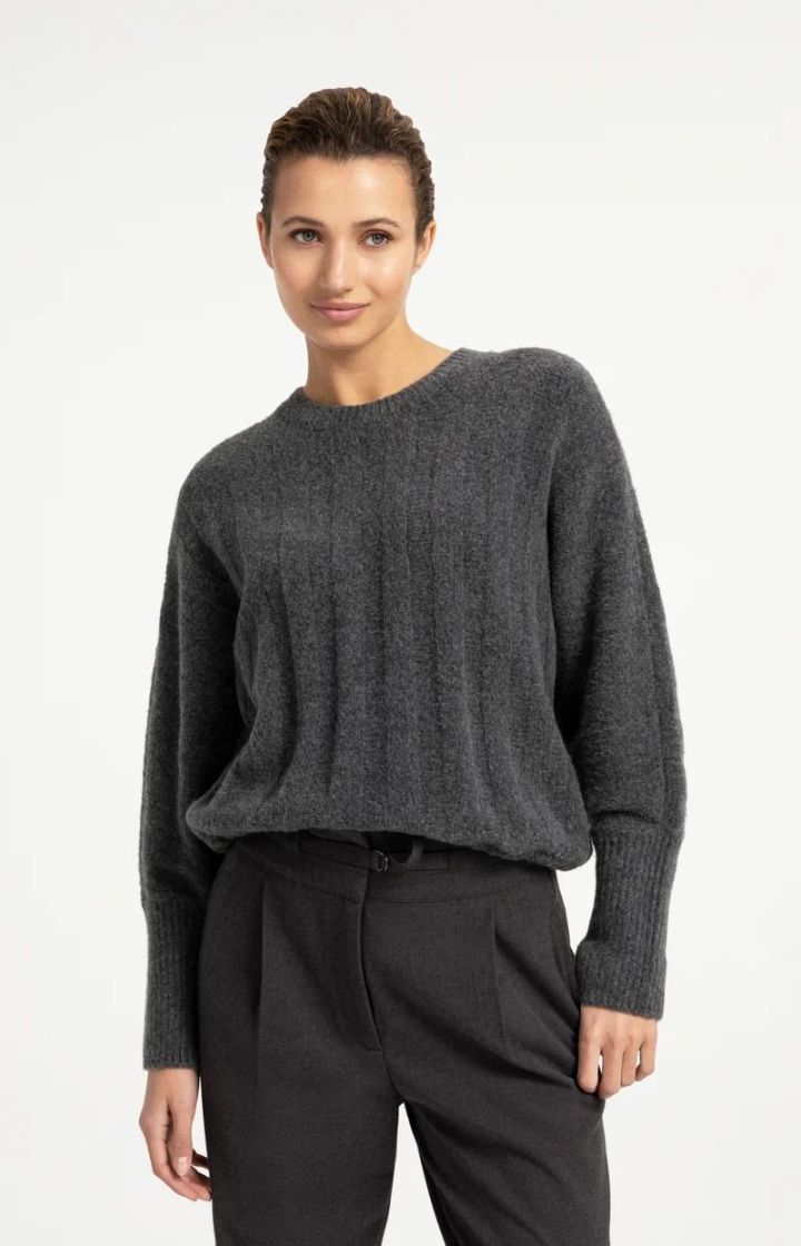 Sweater with batwing sleeves Slate black bro